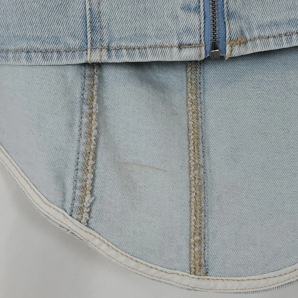 Wild Fable Women's Cropped Denim Corset Tank Top ~ Blue - Picture 10 of 16